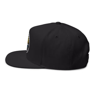 Dawn Patrol Embroidered Flat Bill Cap — Sunrise Surf Patch Snapback