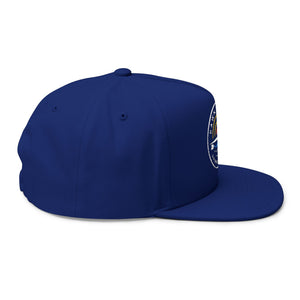 Dawn Patrol Embroidered Flat Bill Cap — Sunrise Surf Patch Snapback