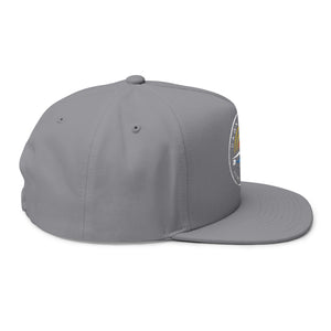 Dawn Patrol Embroidered Flat Bill Cap — Sunrise Surf Patch Snapback