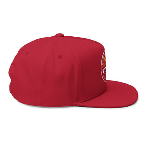 Dawn Patrol Embroidered Flat Bill Cap — Sunrise Surf Patch Snapback