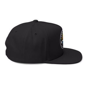 Dawn Patrol Embroidered Flat Bill Cap — Sunrise Surf Patch Snapback