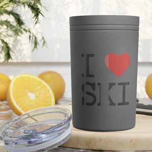 I HEART SKI Vacuum Tumbler & Insulator, 11oz.