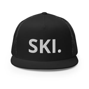 SKI. Black Trucker Cap