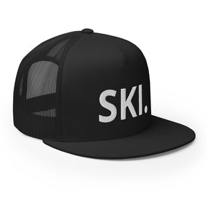 SKI. Black Trucker Cap