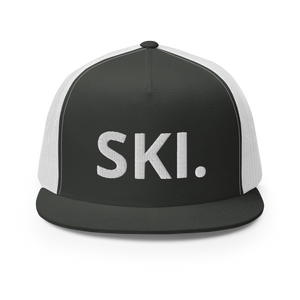 SKI. Black Trucker Cap