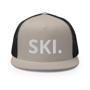 SKI. Black Trucker Cap