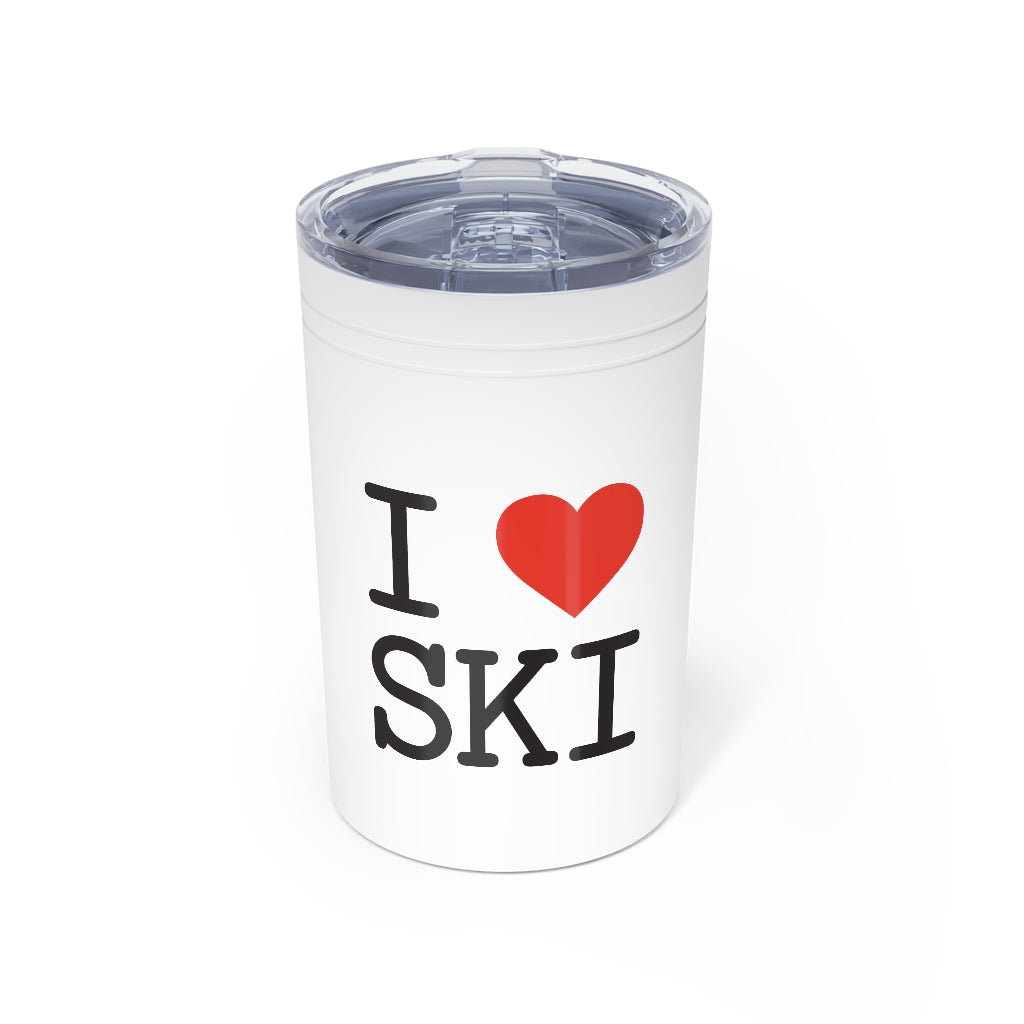 I HEART SKI Vacuum Tumbler & Insulator, 11oz.