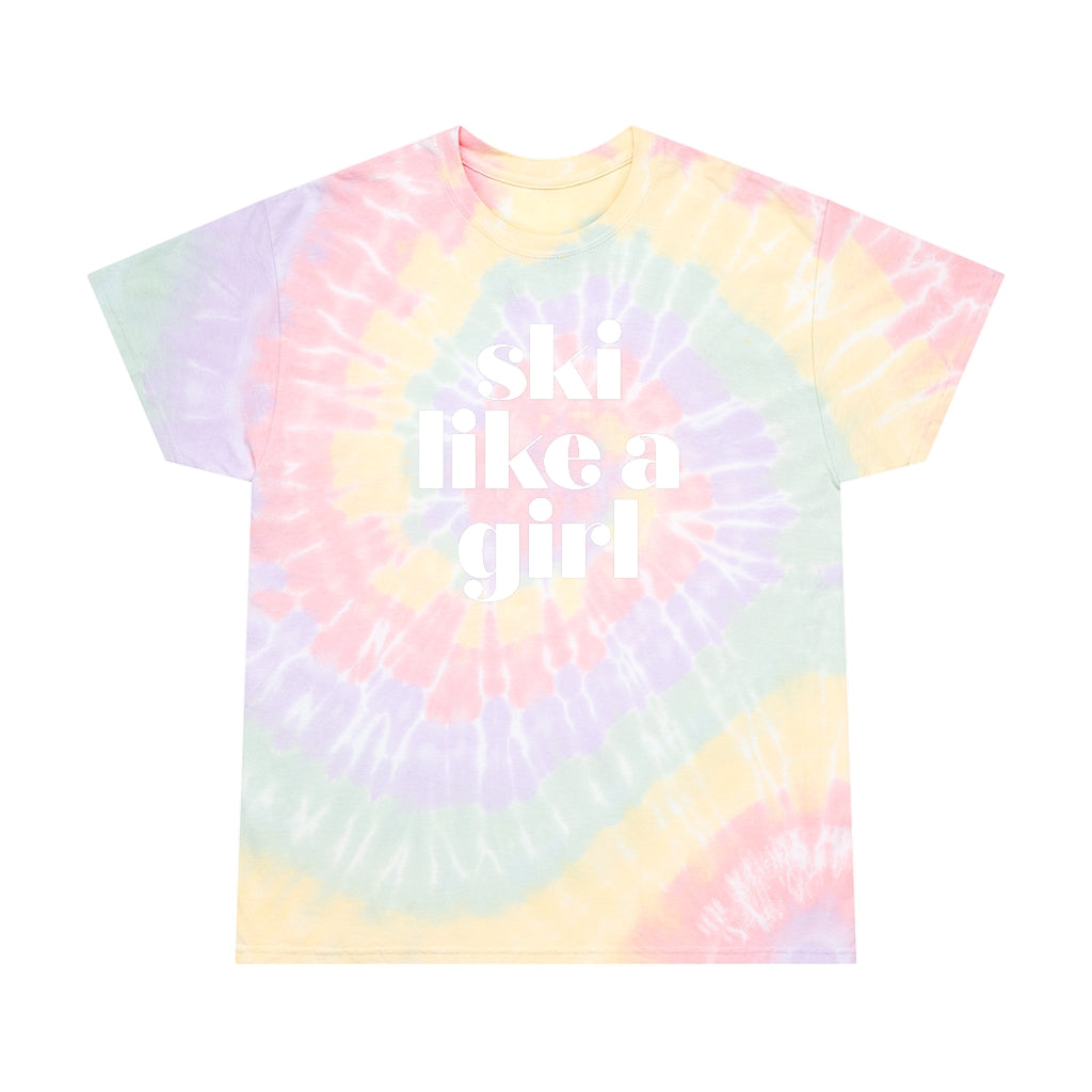 Ski Like A Girl Tie-Dye Tee, Spiral