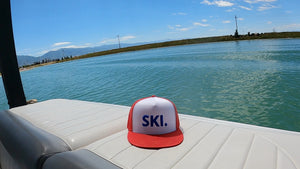 Ski America Trucker Cap- Red