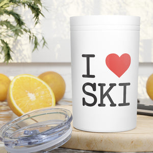 I HEART SKI Vacuum Tumbler & Insulator, 11oz.